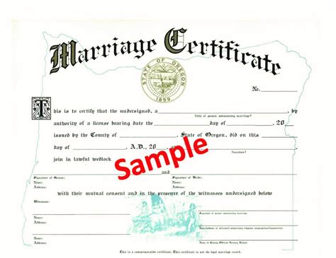 official copy of marriage license.